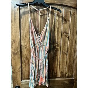 Isabella Rose Women's Spaghetti Strap Shorts Romper Multicolor Size Large NWT